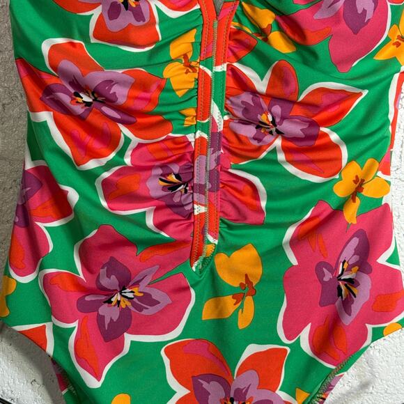 Sanctuary Womens Shirred-Front One-Piece, Multi pink Small $119 - Picture 6 of 15